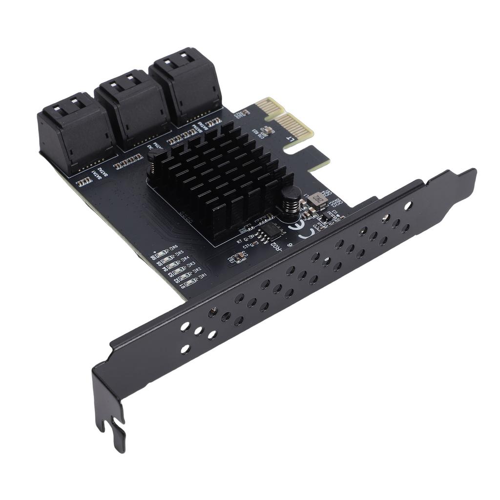 PCI E 1X to Serial ATA 3.0 Controller Expansion Card 6Gbps 6 Port Expansion Card with Low Profile Bracket
