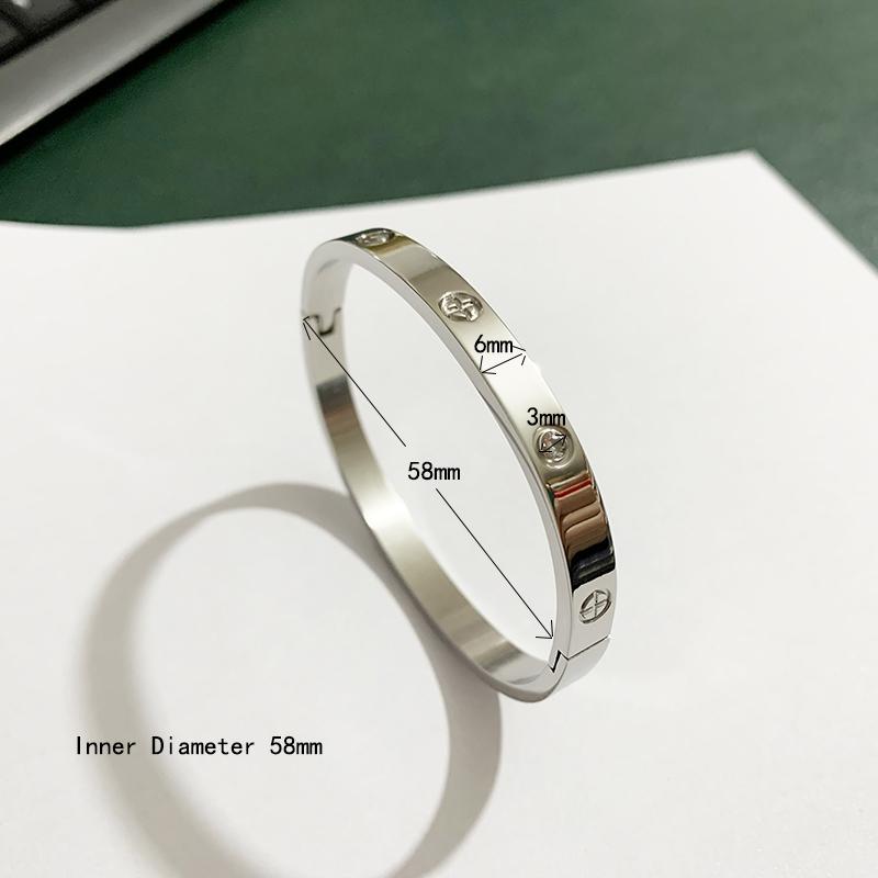 Neues Design Goldfarbe Zirkon und Kreuzmutter Nagelarmband & Armreif für Frau Edelstahl Schraube Marke Schmuck Dropshipping