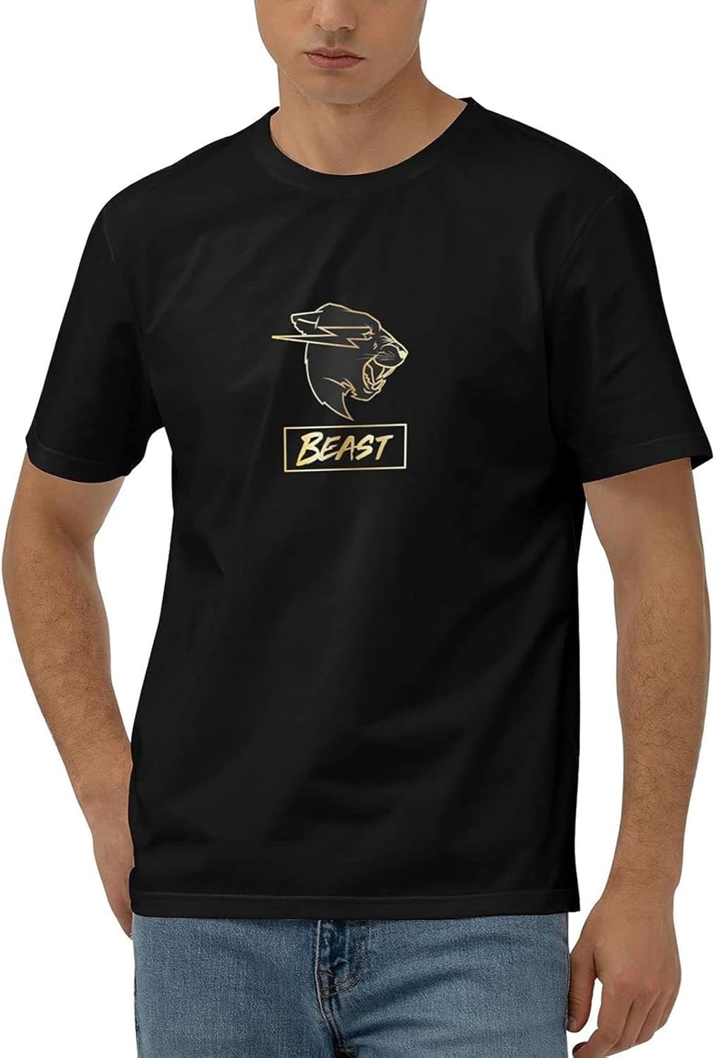 CloudsTetrade MR Beast KAT Grafisch t-shirt Bliksem Tee Top Youtuber Merchandise Gamer Volwassenen-Zwart- M zwart