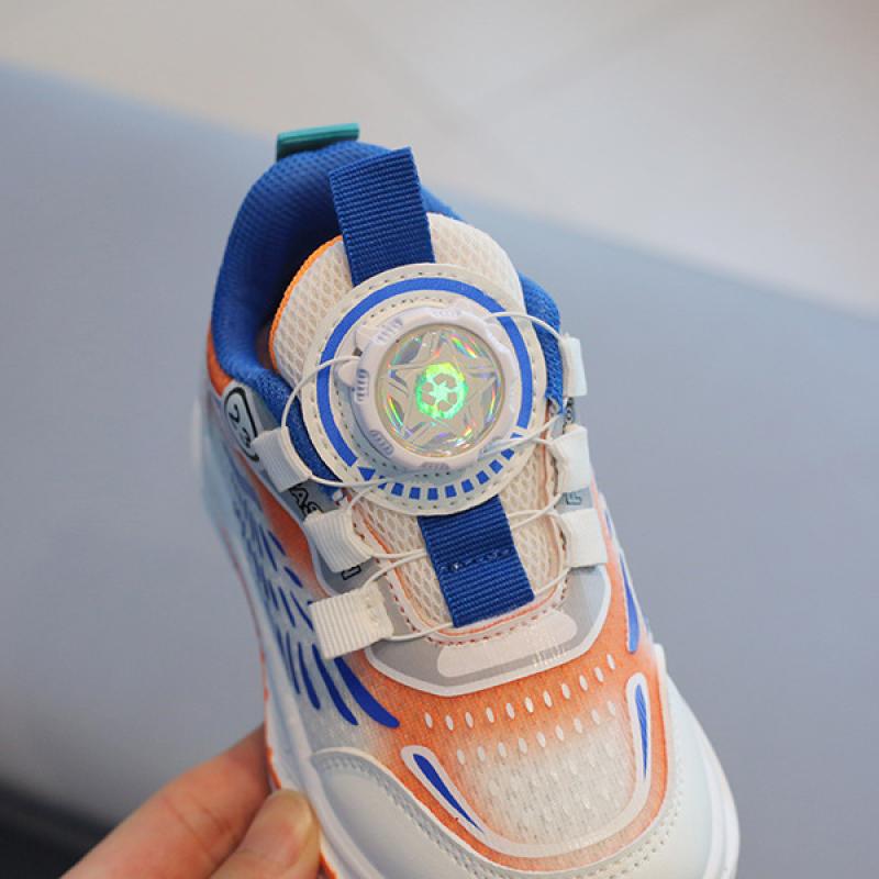 Kinder Sneakers Jungen Mädchen Freizeitschuhe Drehknöpfe Laufschuhe Weiche Sohlen Baby Mesh Schuhe Singles