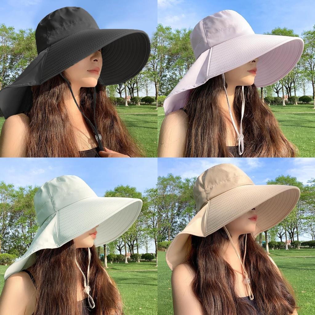Wide Brim Sun Hat For Women Summer Uv Protection Neck Covering Stylish Design
