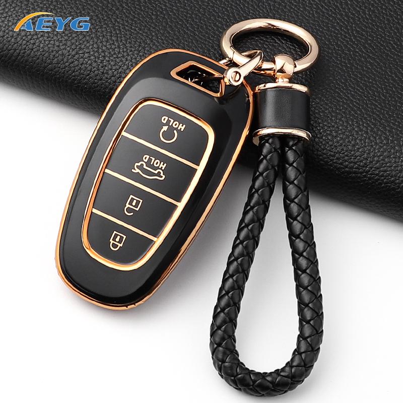 Fashion Soft Tpu Car Key Case Cover Shell For Hyundai Santa Fe Tucson Nexo Nx4 Atos Prime Solaris Key Fob Accessories