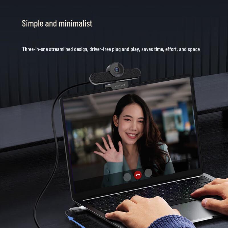 Aoni C1000 2K 5MP USB Webcam with Speaker