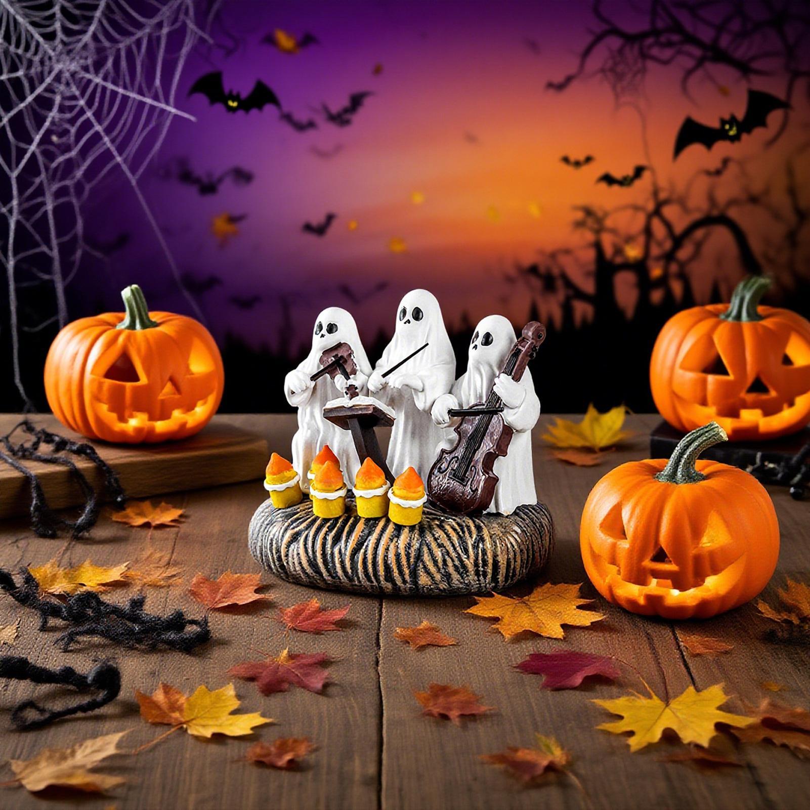 Ghost Figurine Cute Spooky Resin Ghost Statue Festive Seasonal Spooky Desk Ornament For Holiday Tabletop Centerpiece Desktop China Mainland