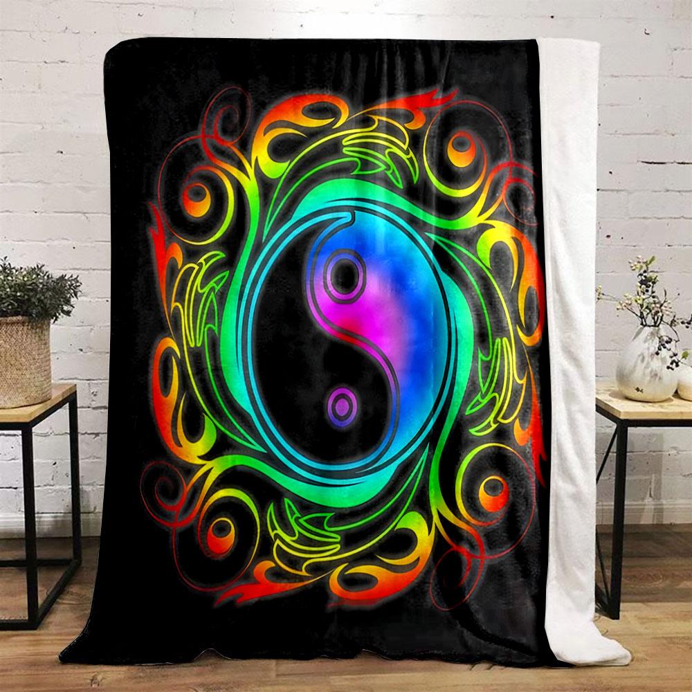 Colorful Yin Yang Mandala print blanket soft and cozy perfect for the living room bed sofa or a nap,gift
