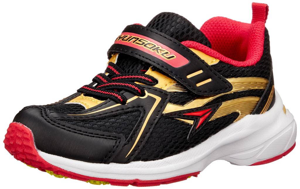 Shunsoku Athletic Wide SJC cm Sneakers, Shoes, Width, Lightweight, 16-23cm, 2.5E, Kids, Boys, 0130, Black, 16.0