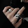 3 stk Vintage uregelmessig plissert åpen ring for kvinner menn Vintage punk flytende metall stil finger Y2K tilbehør mote smykker