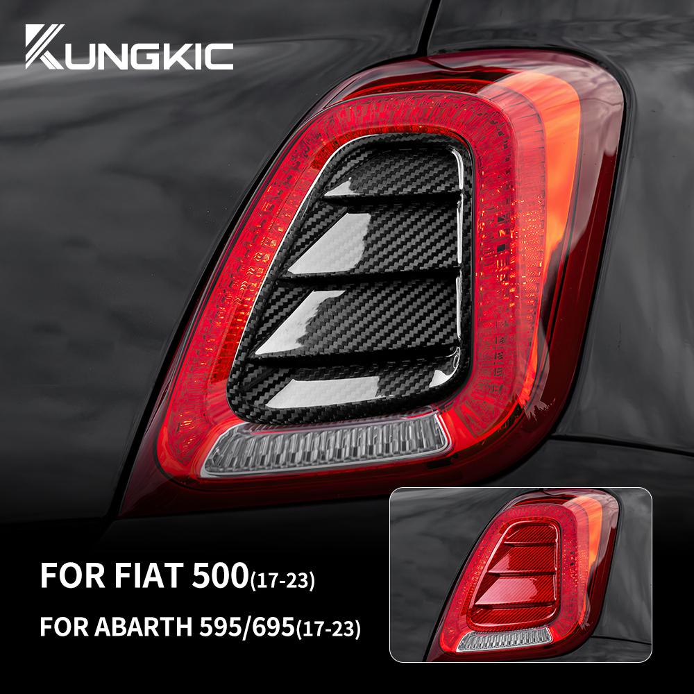 Carbon Fiber Tail Light Cover Decorative Sticker for Fiat 500 Abarth 595 695 2017-2023