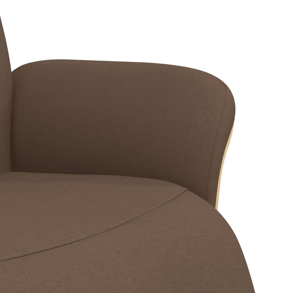 Relax Armchair with Footrest Brown Fabric