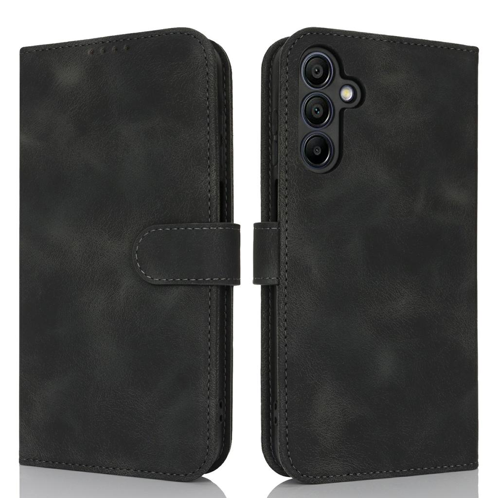 For Samsung Galaxy A15 5G Wallet Case Double Folded Edge Skin Touch PU Leather Flip Phone Cover