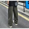 Black American scimitar pants men's thin ruffian handsome high-end casual overalls loose straight sports trousers
