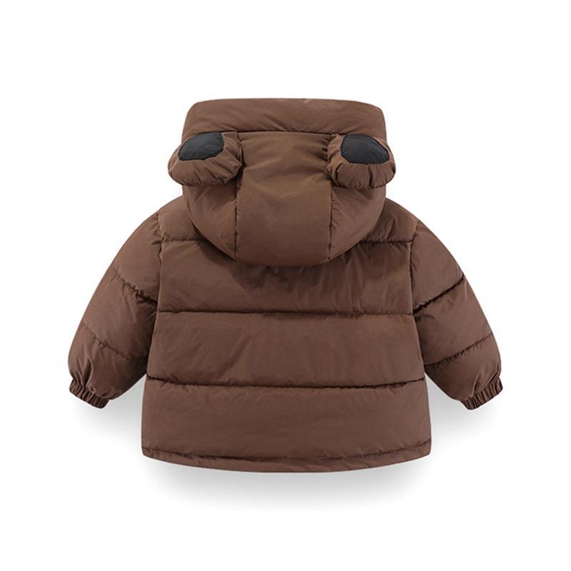 1-7 Years Kids Warm Hooded Coat Windproof Fleece Jacket