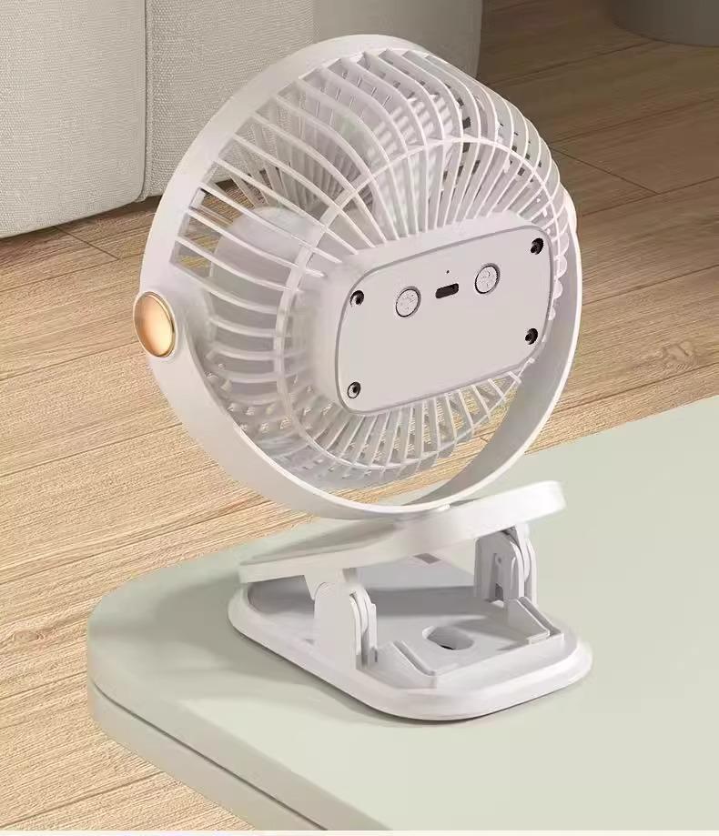 Compact Clip-On USB Rechargeable Fan: Quiet and Portable for Office, Dorm, Stroller, or Bed Use