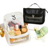 Bolsa de Maquilhagem e Artigos de Higiene Pessoal Portátil Transparente Impermeável de Grande Capacidade