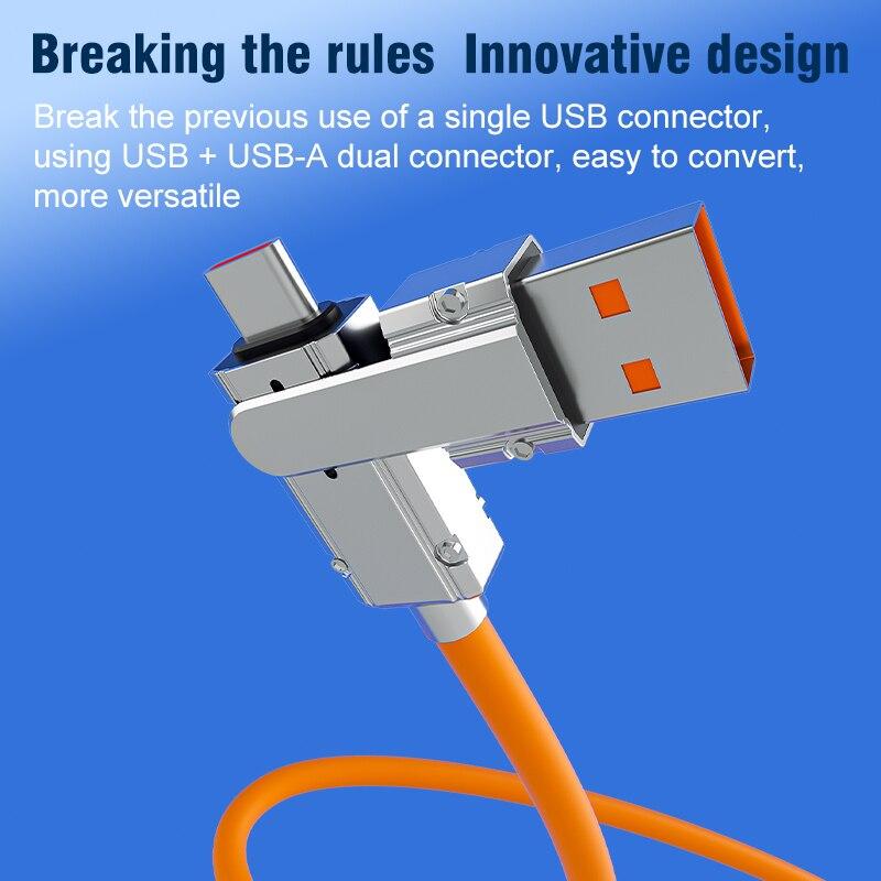 Telefon mobil tip C 3 în 2, cablu USB de încărcare rapidă de 66 W, potrivit pentru iPhone, Huawei, OPPO, Xiaomi, Samsung, Redmi, cablu de încărcare