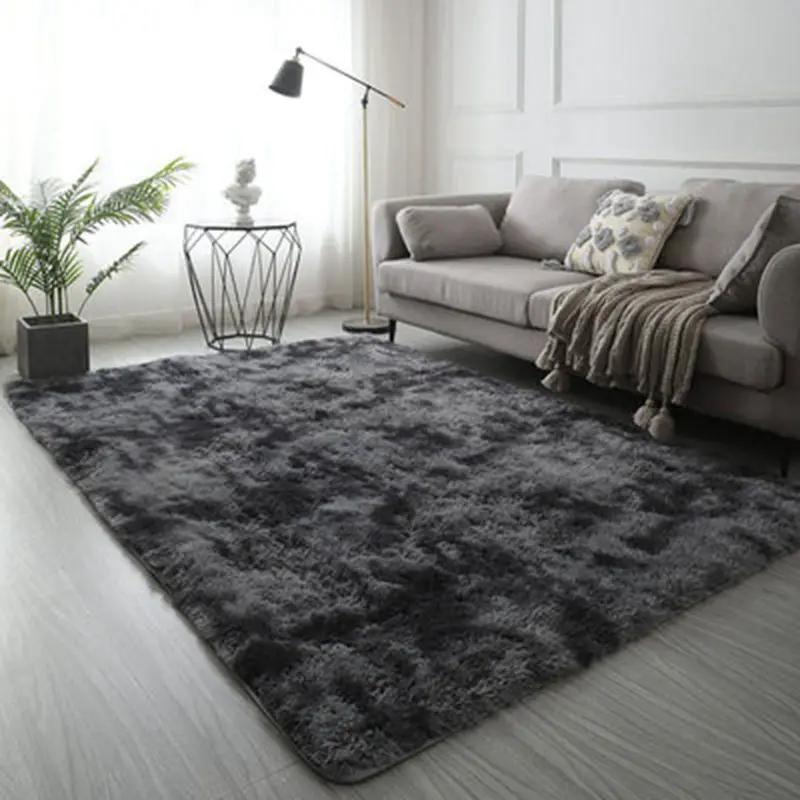 

Home Soft Mat Rug Thick Rug Carpets Velvet Super Floor Shaggy Decor Bed Plush Room Children For Living Room Warm Winter Fluffy 400mm x 600mm темно-сірий колір