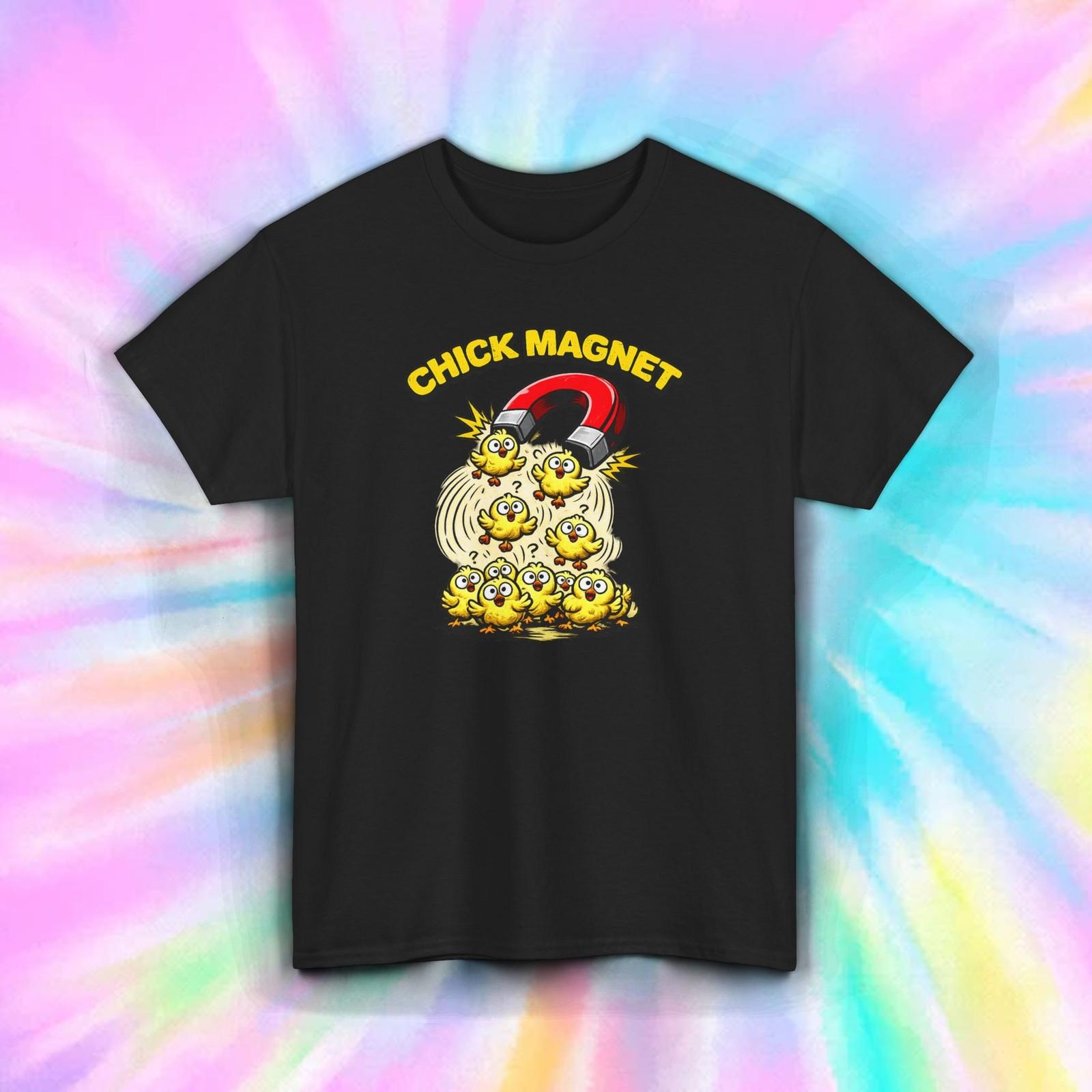 Chick Magnet Shirt Funny Chicken Magnet Joke Graphic Tee S-5XL Cute Humor XXXXL