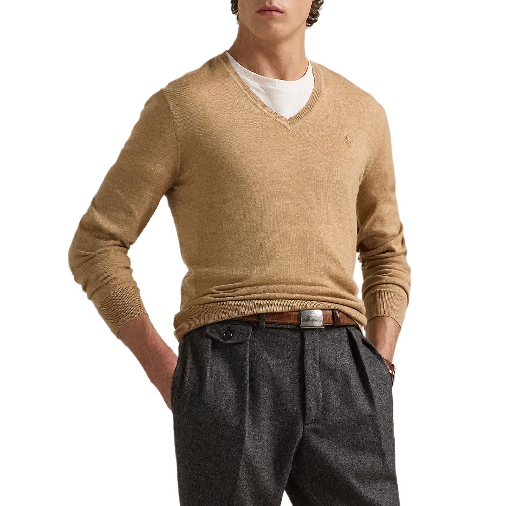 Polo Ralph Lauren Wasbare Wol V-Hals Pullover Heren trui 710941105-009