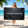 Abstract Geometric Theme Soft Beach Towel Personalized Custom Name Text Towel Portable for Beach Pool Travel