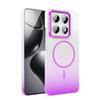 KEYSION Luxury Gradient Glitter Magnetic Phone Case for Xiaomi 14T Pro 5G Transparent Hard PC Shockproof Cover for Xiaomi 14T 5G