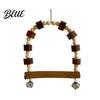Bird Standing Branch Wooden Parrot Swing Toy Hanging Perch Stand with Pinecone/Bell Cage Natural Wood Toy for Parakeet Cockatiel Finches Conures