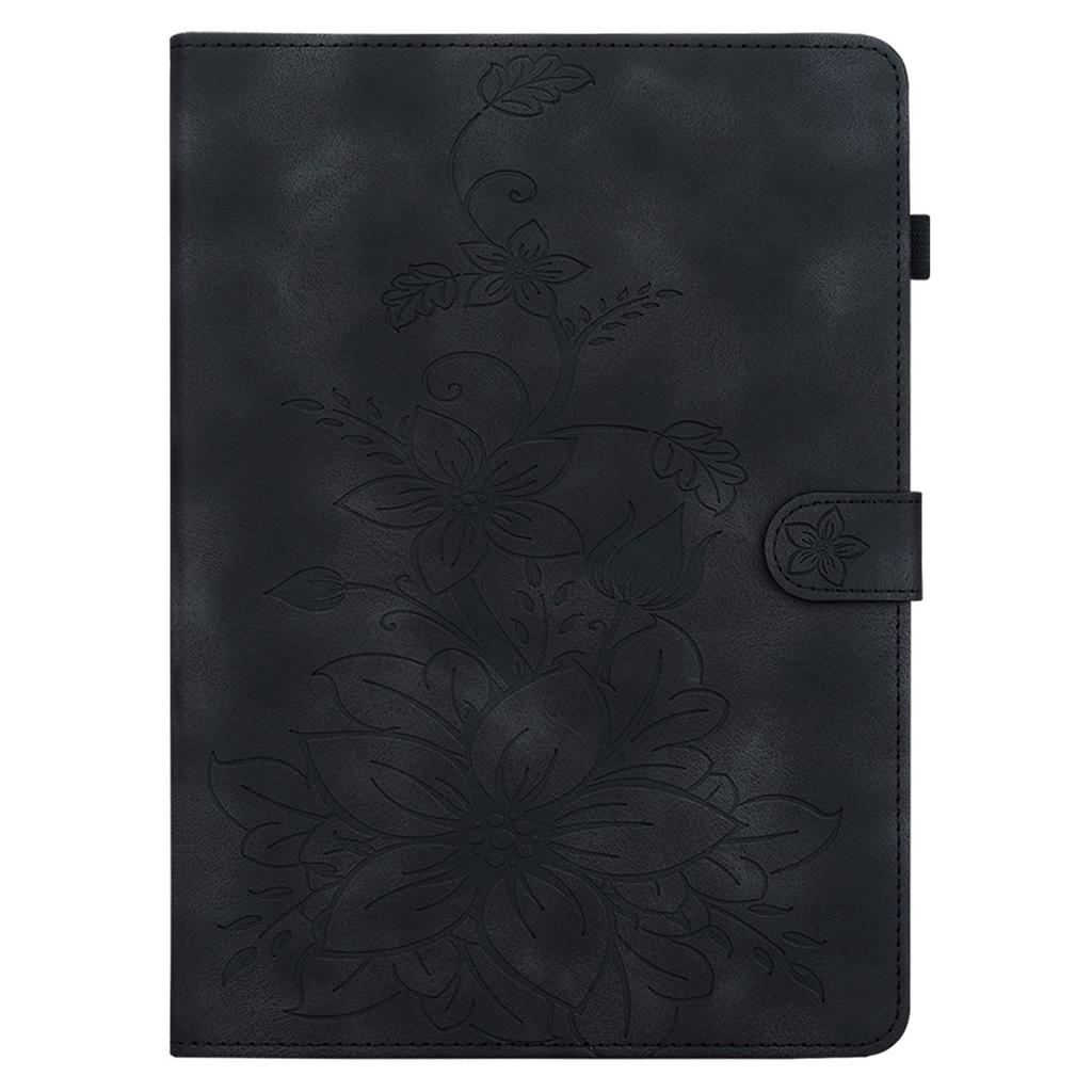 For iPad Air 11 (2025)/(2024) Case with Card Slots Lily Flower Leather+TPU Full Protection Tablet Cover