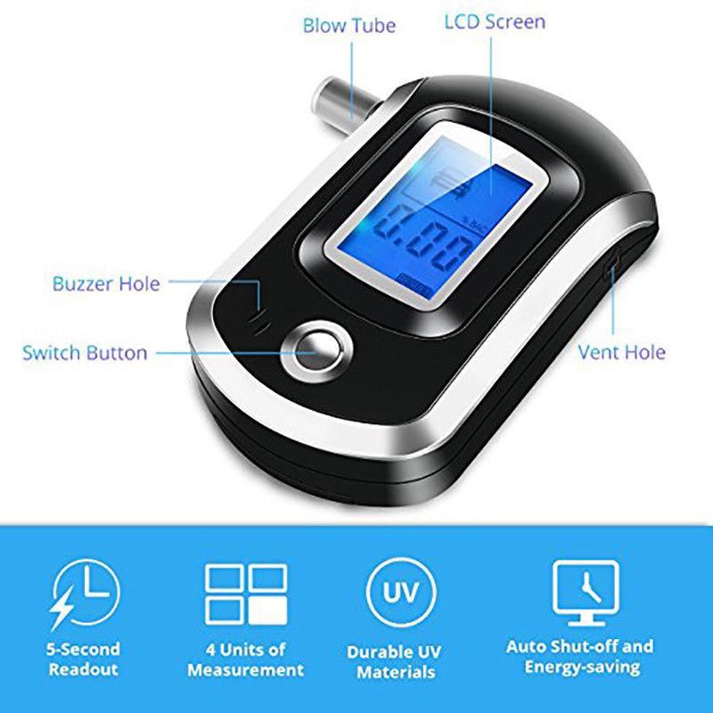 Portable Handheld Digital Breath Alcohol Tester LCD Breathalyzer Analyzer Detector