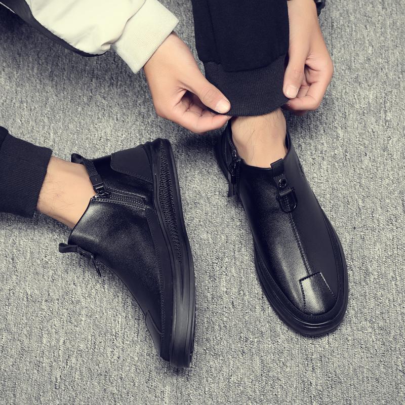 Wiosna Jesień Męskie Buty ze Skóry Naturalnej Casualowe Męskie Mokasyny Wysokiej Jakości Męskie Antypoślizgowe Wodoodporne Buty do Jazdy i Chodzenia599