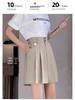 2025 Petite Plus Size Summer Suit: High-Waist A-Line Midi Skirt & Wide-Leg Five-Point Pants