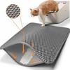 Double Layers Litter Trapping Mat-30" X 22" Large Cat Litter Box Mat-Easy To Clean Litter Mat For Floors