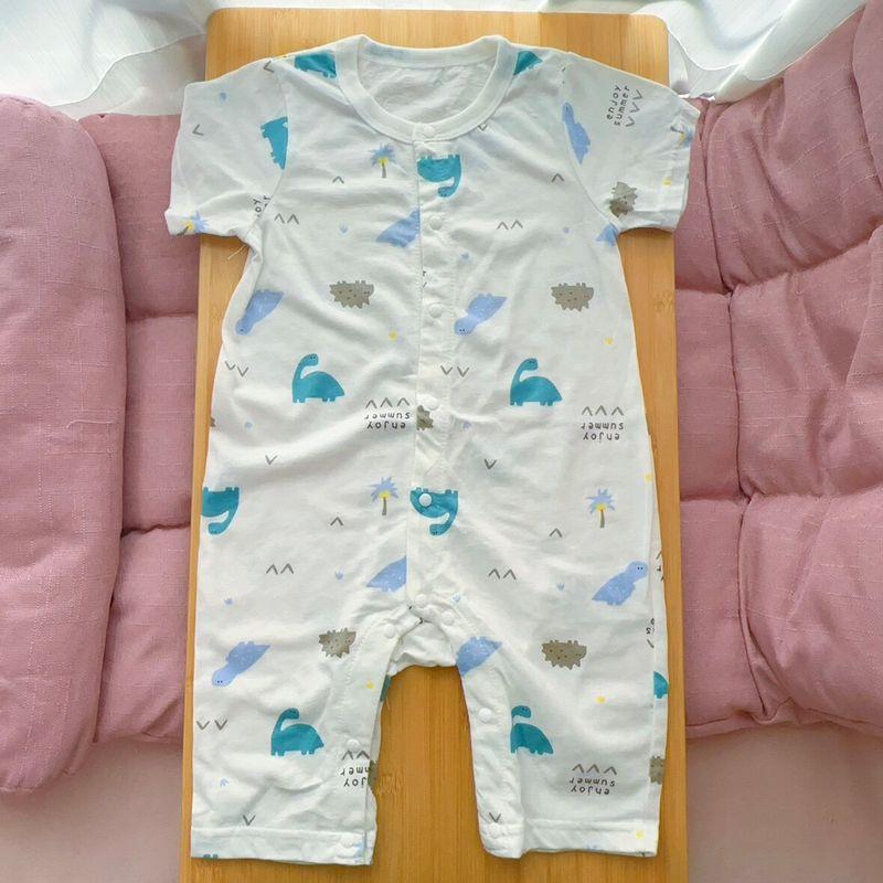 

8090 Large Size Summer Nishimatsuya Japanese Style Unisex Baby Soft Pure Cotton Short Sleeve Breathable Dinosaur Romper