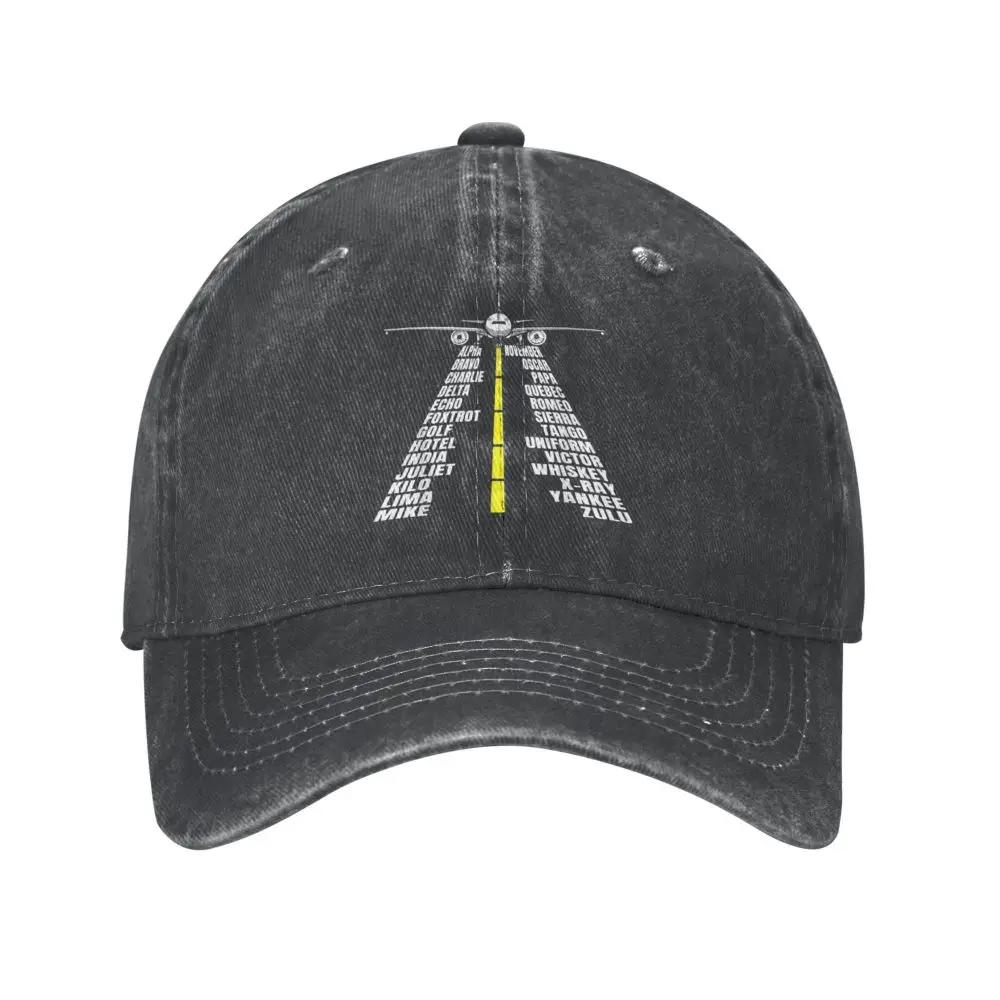 Phonetic Alphabet Aircraft Unisex Baseball Cap Pilot Distressed Washed Caps Hat Retro Travel Headwear