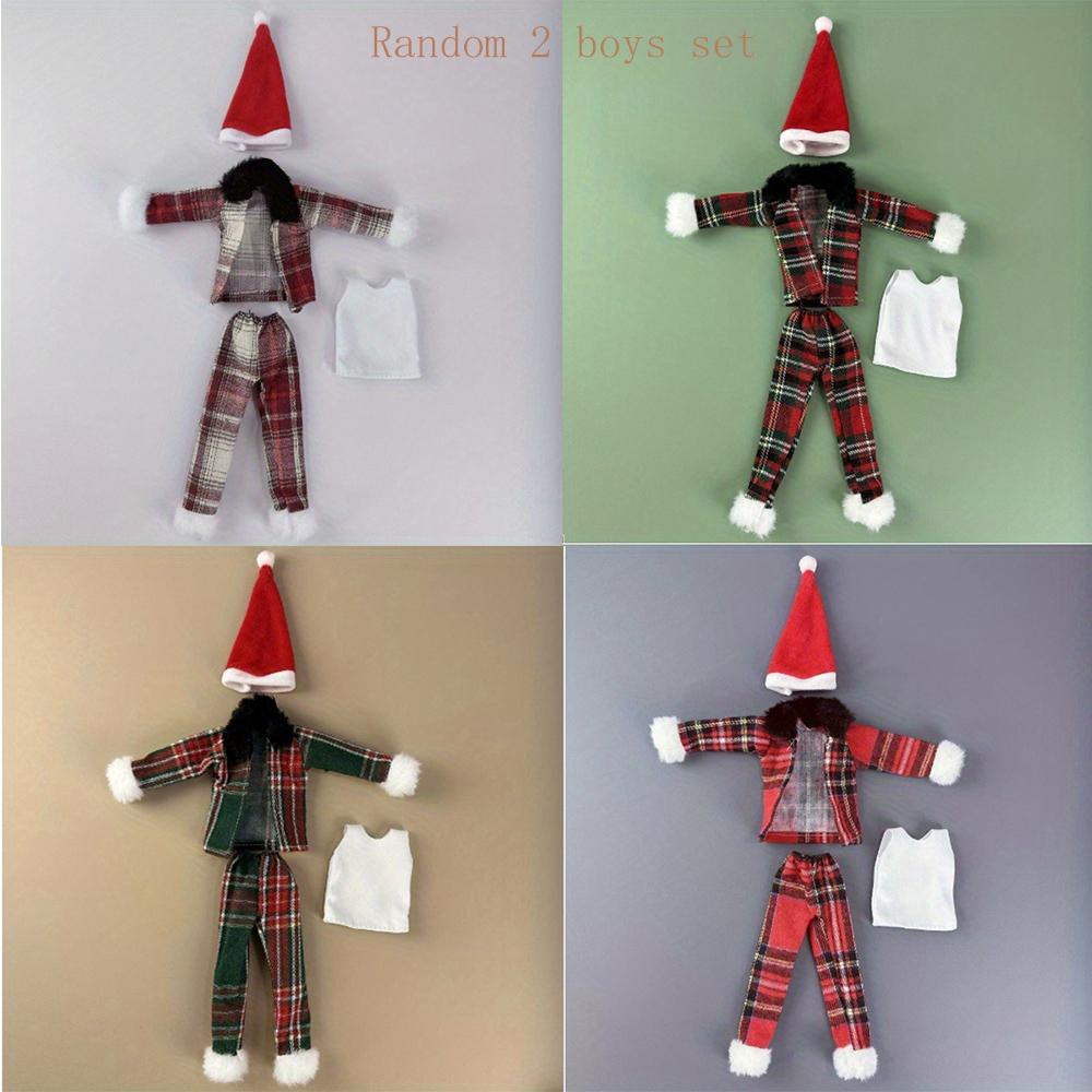 2pcs/4pcs 30cm Doll Clothes Fashionable Multi-Style Christmas Outfit for 1/6 Dolls with Dress, Top, Hat, and Formal Attire