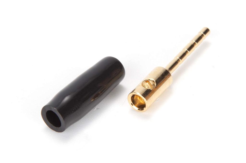 Klinkenstecker Set AUDIO Kleiner Lautsprecheranschluss Klinkenstecker Innen Gold mit Gerade - 4WYVERN Druckstecker, Set, 3,18 mm Durchmesser, Vergoldet, Kappen!