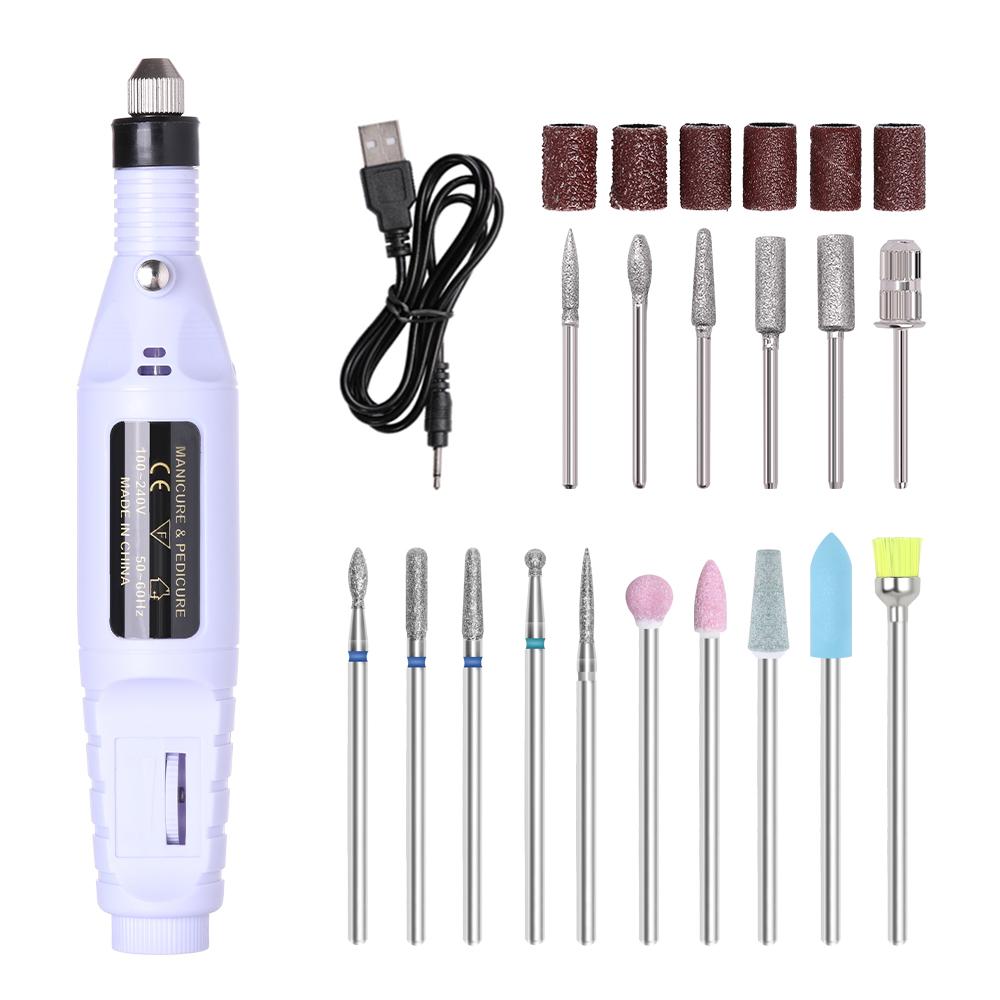 

YIKOOLIN Electric Nail Drill Bits Kit Acrylic Nail Tools Upgraded Nail File Machine for Acrylic Nails Gel Nails белый
