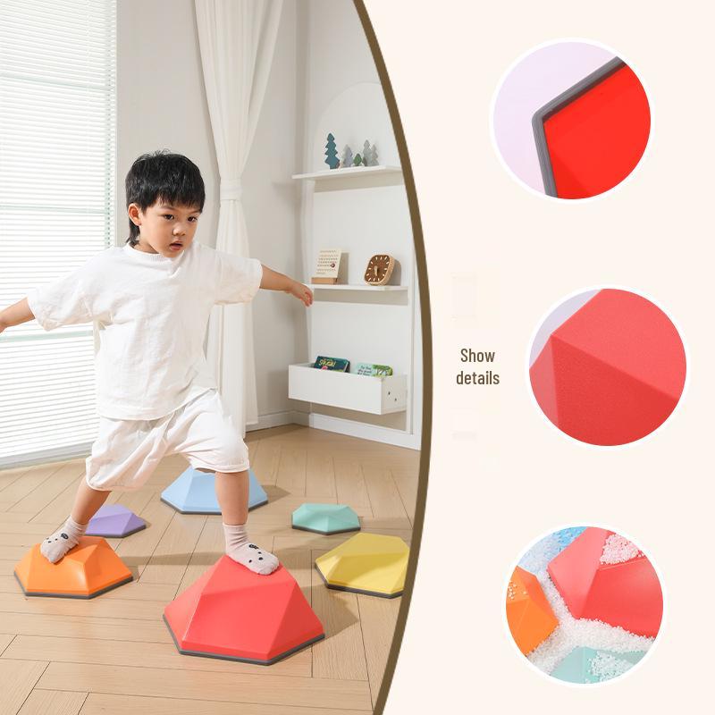 Children's Geometric Balance Stones for Sensory Training and Early Education