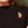 Enamel Owl Shape Rhinestones Embedded Brooch Pin Badge Banquet Jewelry