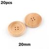 20PCS Natural Wood Tone Round Buttons 4 Holes Each for Sewing DIY Crafts and Garment Embellishment Lightweight and Ready to Use