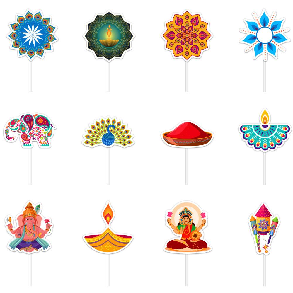 Diwali Festival Kuchenfähnchen Papier Partyzubehör Für Heimfeiern