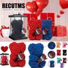 24cm Size Eternal Rose Bear Flower Bouquet Foam Flowers Rose Bear Artificial Rose Long Lasting Eternal Rose Bear