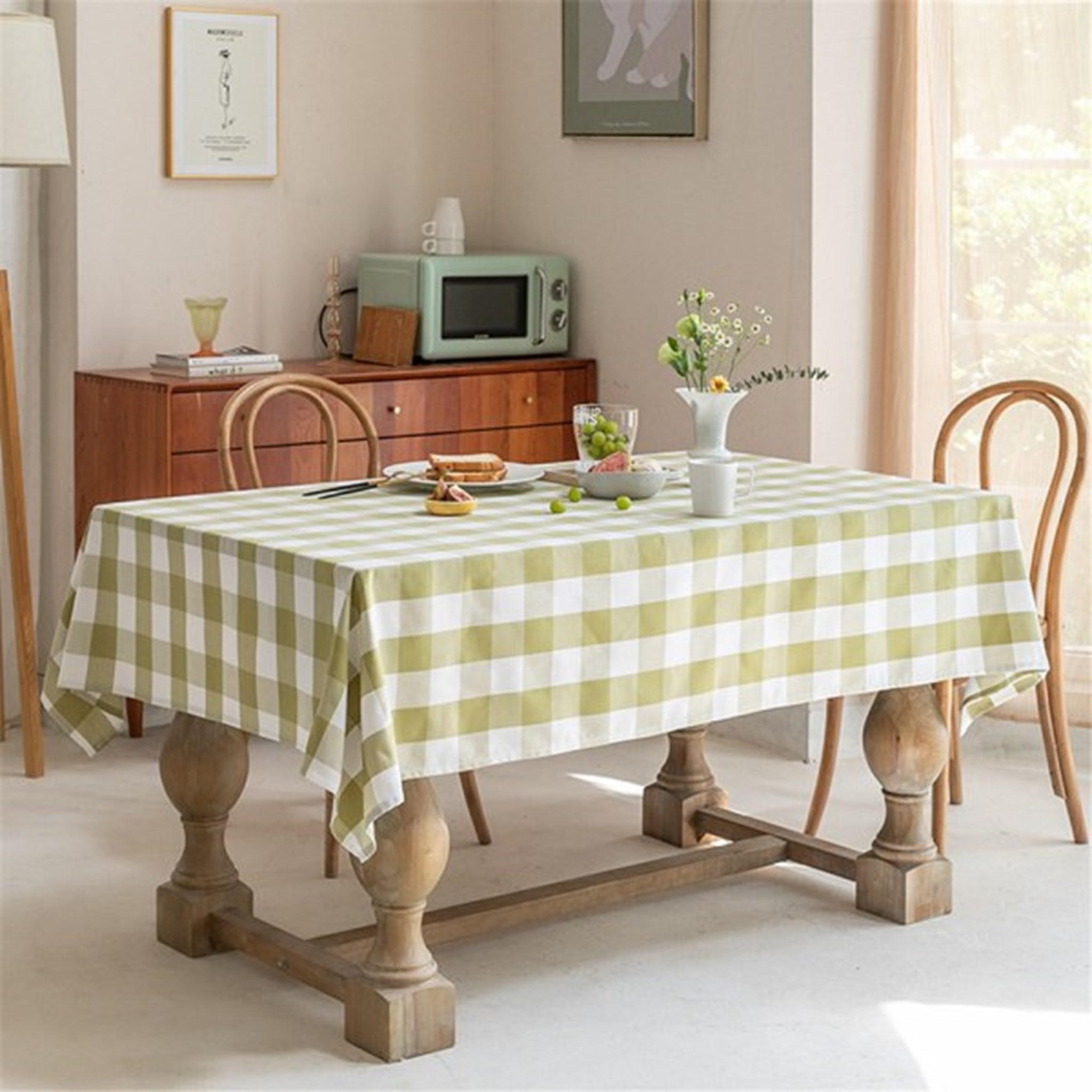 

Plaid Table Cloth Modern Rectangle Table Cover Blue&White Tablecloth Home Kitchen Decoration For Party Mantel Mesa Home Decor 60x60cm зелений