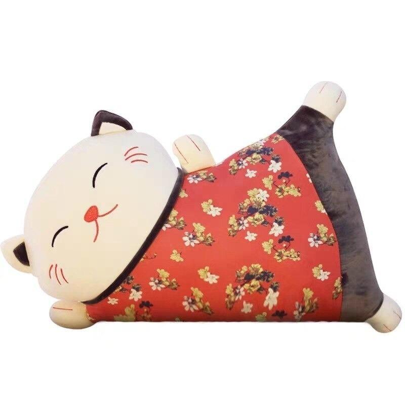 Cartoon Japanische Glückskatze Plüschtier Niedliches Tier Katzen Stoffkissen Kissen Geburtstagsgeschenk für Kinder Freundin