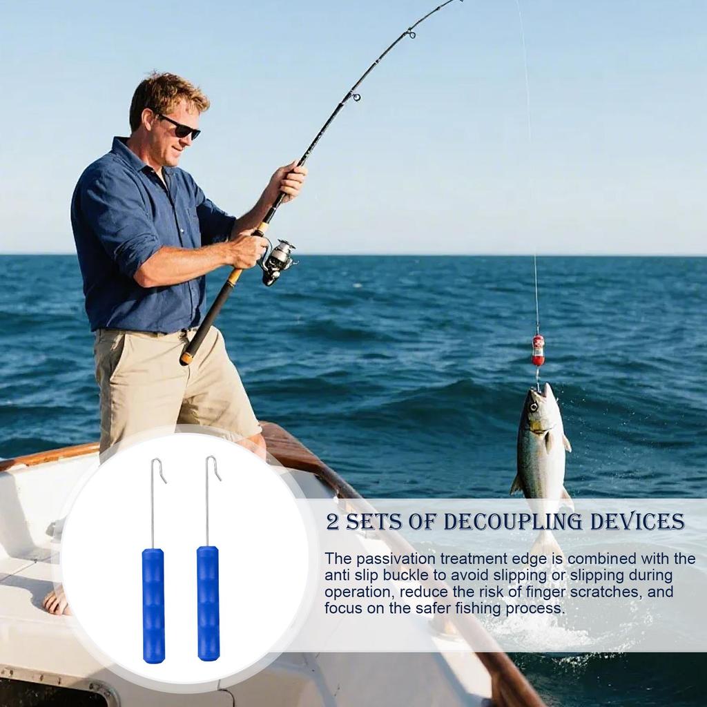 Fish Hook Remover Tool 2 Pieces Extractor Tackle Tool Hook Releaser For Catfishing Lakes Rivers Reservoirs Saltwater Freshwater