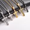Stainless Steel Zirconia Cross Necklace Pendant for Women Men Religious Charm Chain Christian Faith Prayer Metal Jewelry