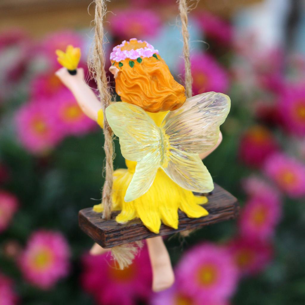 1 piece of swing flower fairy resin handicraft, garden decoration hanging piece, garden bonsai decoration hanging piece, home de