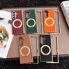 Electroplated 360 Rotating Bracket Magnetic Phone Case for Samsung Galaxy Z Fold8 Ultra Fold 8 7 Leather Hinge Protective Cover