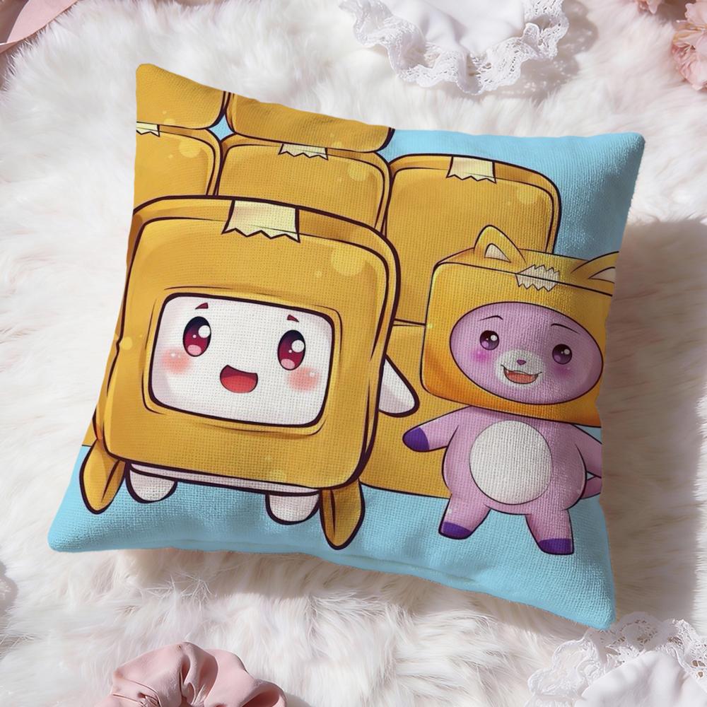 Cartoon L-Lankybox Cushion Cover Premium Comfort Reversible Pillow Cove -Two In One Design for Any Room & Car Interior