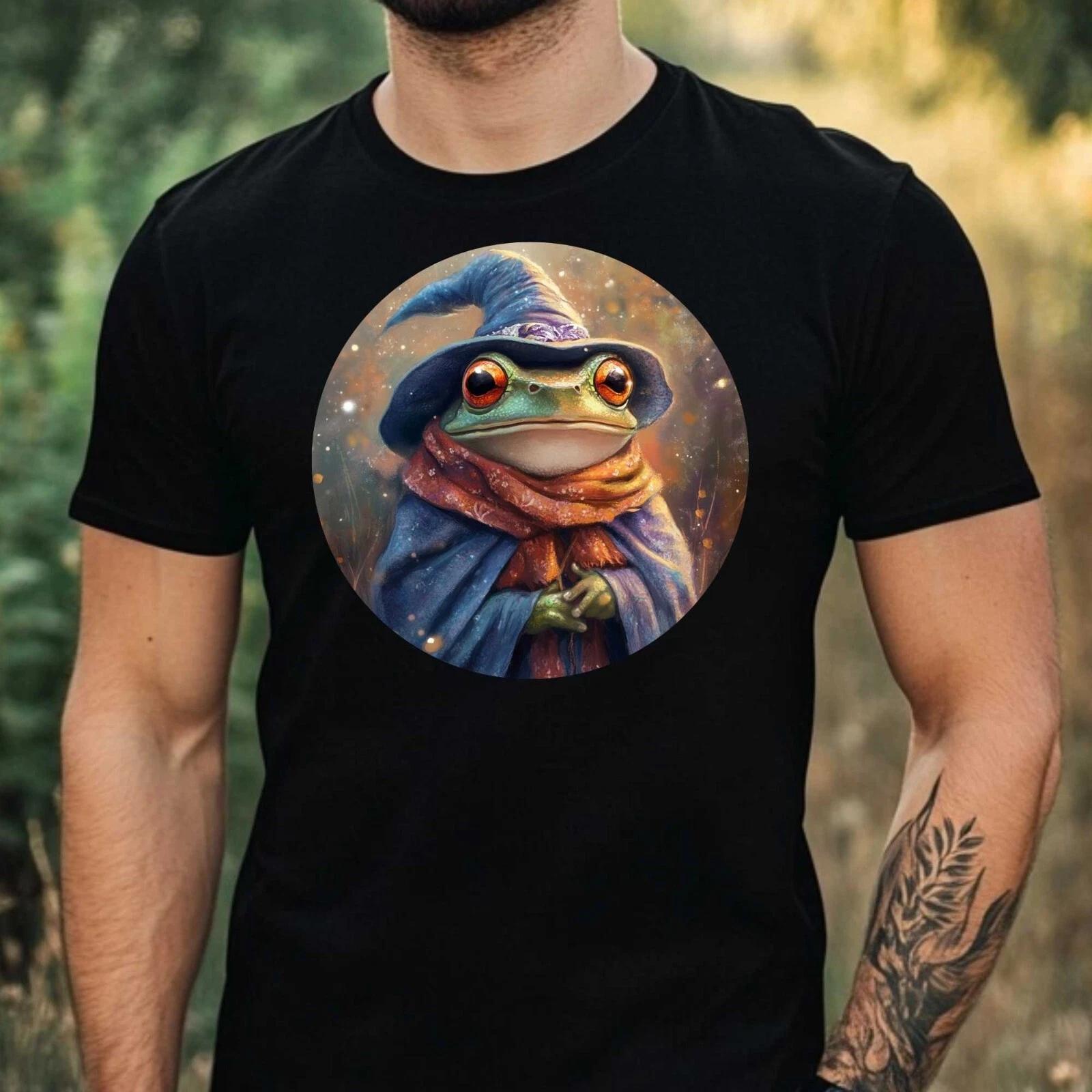 T-Shirt Herren Frosch Zauberer Motiv Baumwolle Größe XS bis 5XL XXXXL