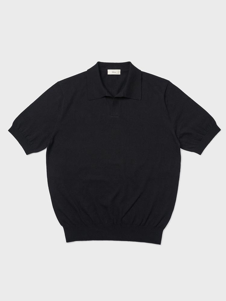 Berno 24Ss Essential Open Collar Knit Black L