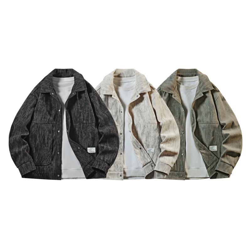 Retro nostalgic PU leather lapel jacket large size leather casual jacket three-dimensional tailoring design single-breasted leather jacket
